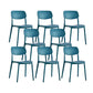 Plastic Modern Style Side Chair Open Back Armless Dining Chairs Blue 8 Piece Set Clearhalo 'Dining Chairs' 'Dining Tables & Seating' 'dining_chair' 'furn' 'furn_dining_chair' 'Furniture' 'Kitchen & Dining Furniture' 6868366