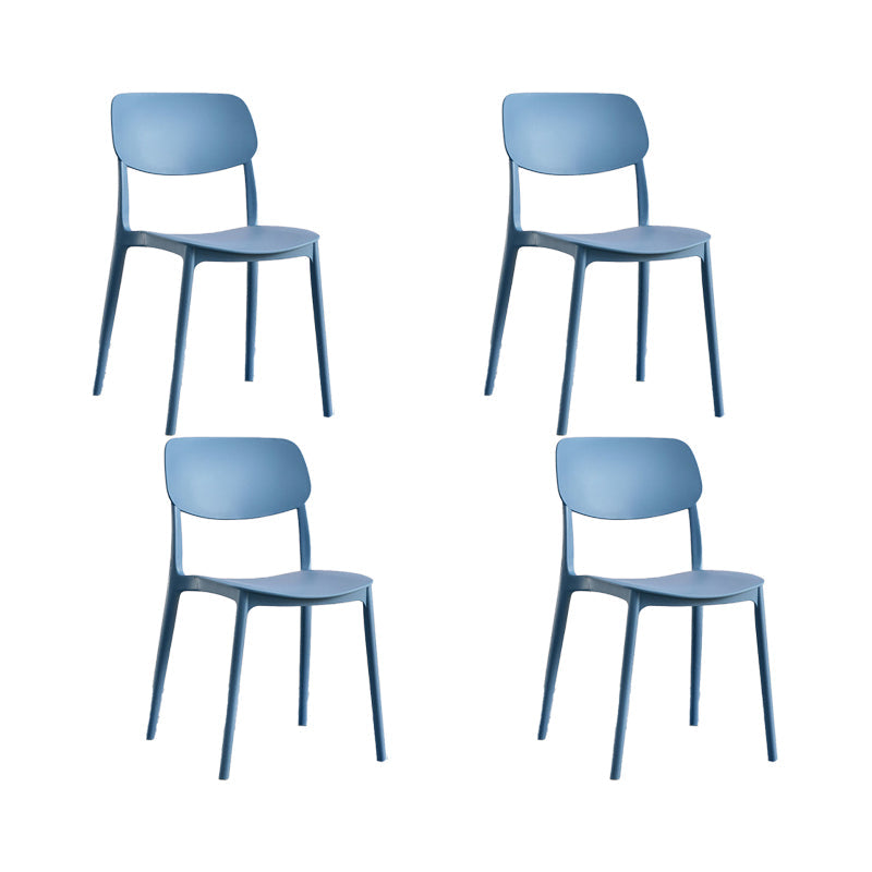 Plastic Modern Style Side Chair Open Back Armless Dining Chairs Peacock Blue 4 Piece Set Clearhalo 'Dining Chairs' 'Dining Tables & Seating' 'dining_chair' 'furn' 'furn_dining_chair' 'Furniture' 'Kitchen & Dining Furniture' 6868367