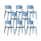 Plastic Modern Style Side Chair Open Back Armless Dining Chairs Peacock Blue 8 Piece Set Clearhalo 'Dining Chairs' 'Dining Tables & Seating' 'dining_chair' 'furn' 'furn_dining_chair' 'Furniture' 'Kitchen & Dining Furniture' 6868368