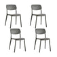 Plastic Modern Style Side Chair Open Back Armless Dining Chairs Grey 4 Piece Set Clearhalo 'Dining Chairs' 'Dining Tables & Seating' 'dining_chair' 'furn' 'furn_dining_chair' 'Furniture' 'Kitchen & Dining Furniture' 6868369