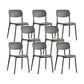 Plastic Modern Style Side Chair Open Back Armless Dining Chairs Grey 8 Piece Set Clearhalo 'Dining Chairs' 'Dining Tables & Seating' 'dining_chair' 'furn' 'furn_dining_chair' 'Furniture' 'Kitchen & Dining Furniture' 6868370