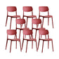Plastic Modern Style Side Chair Open Back Armless Dining Chairs Red 8 Piece Set Clearhalo 'Dining Chairs' 'Dining Tables & Seating' 'dining_chair' 'furn' 'furn_dining_chair' 'Furniture' 'Kitchen & Dining Furniture' 6868372
