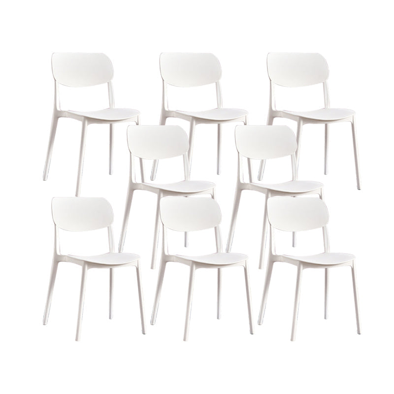 Plastic Modern Style Side Chair Open Back Armless Dining Chairs White 8 Piece Set Clearhalo 'Dining Chairs' 'Dining Tables & Seating' 'dining_chair' 'furn' 'furn_dining_chair' 'Furniture' 'Kitchen & Dining Furniture' 6868374