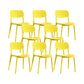 Plastic Modern Style Side Chair Open Back Armless Dining Chairs Yellow 8 Piece Set Clearhalo 'Dining Chairs' 'Dining Tables & Seating' 'dining_chair' 'furn' 'furn_dining_chair' 'Furniture' 'Kitchen & Dining Furniture' 6868378