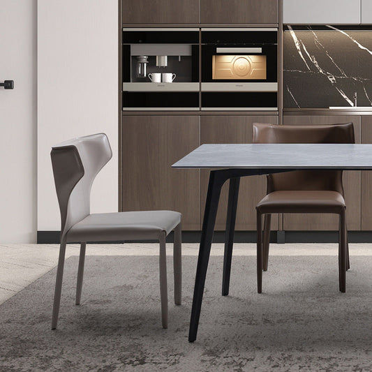 Sedie da pranzo in pelle finta sedia a bracciale in stile moderno