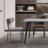 Faux Leather Dining Chairs Modern Style Wingback Armless Chair
