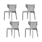 Faux Leather Dining Chairs Modern Style Wingback Armless Chair