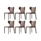 Faux Leather Dining Chairs Modern Style Wingback Armless Chair