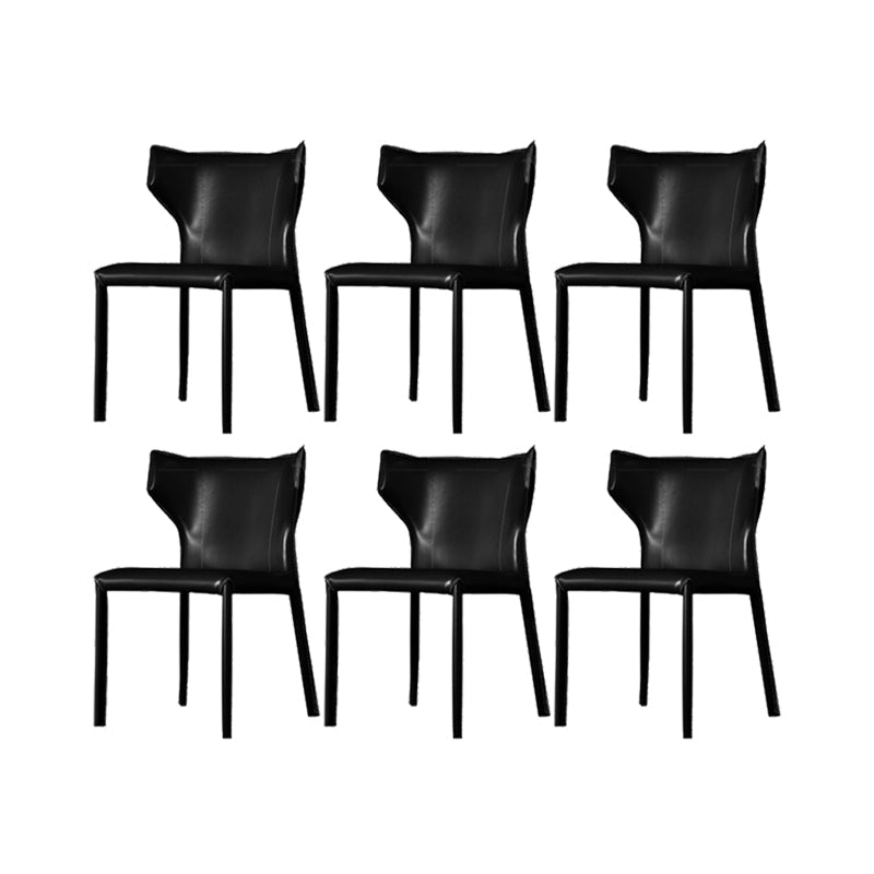 Faux Leather Dining Chairs Modern Style Wingback Armless Chair