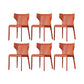 Faux Leather Dining Chairs Modern Style Wingback Armless Chair