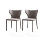 Faux Leather Dining Chairs Modern Style Wingback Armless Chair