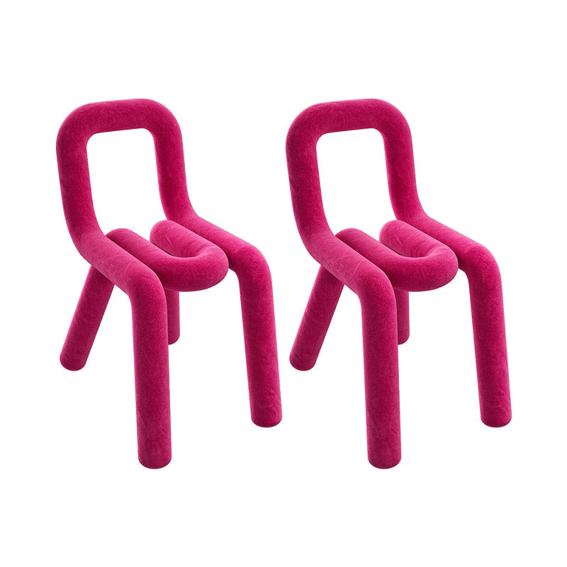 Home Fabric Side Chair Designer Style Open Back Armless Chair Set