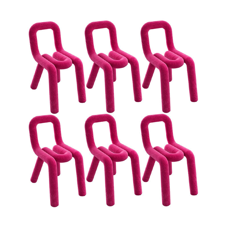 Home Fabric Side Chair Designer Style Open Back Armless Chair Set