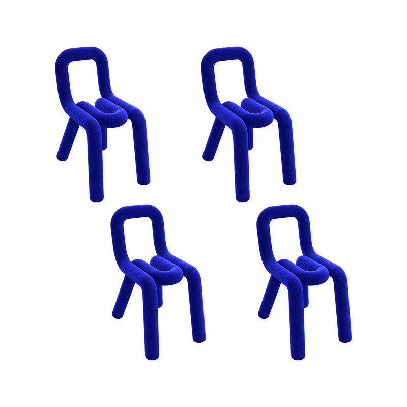 Home Fabric Side Chair Designer Style Open Back Armless Chair Set