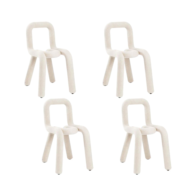 Home Fabric Side Chair Designer Style Open Back Armless Chair Set