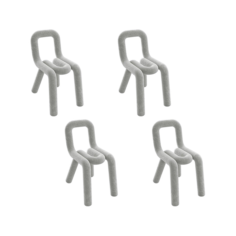 Home Fabric Side Chair Designer Style Open Back Armless Chair Set