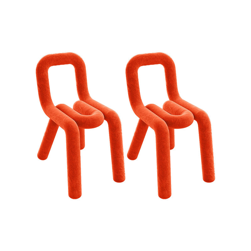 Home Fabric Side Chair Designer Style Open Back Armless Chair Set