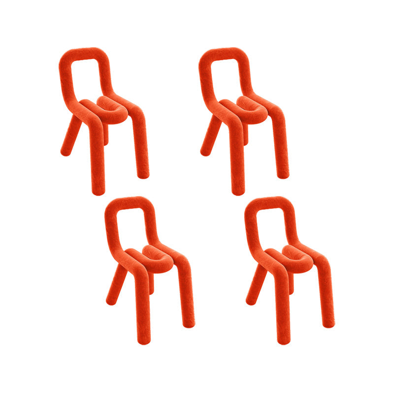 Home Fabric Side Chair Designer Style Open Back Armless Chair Set