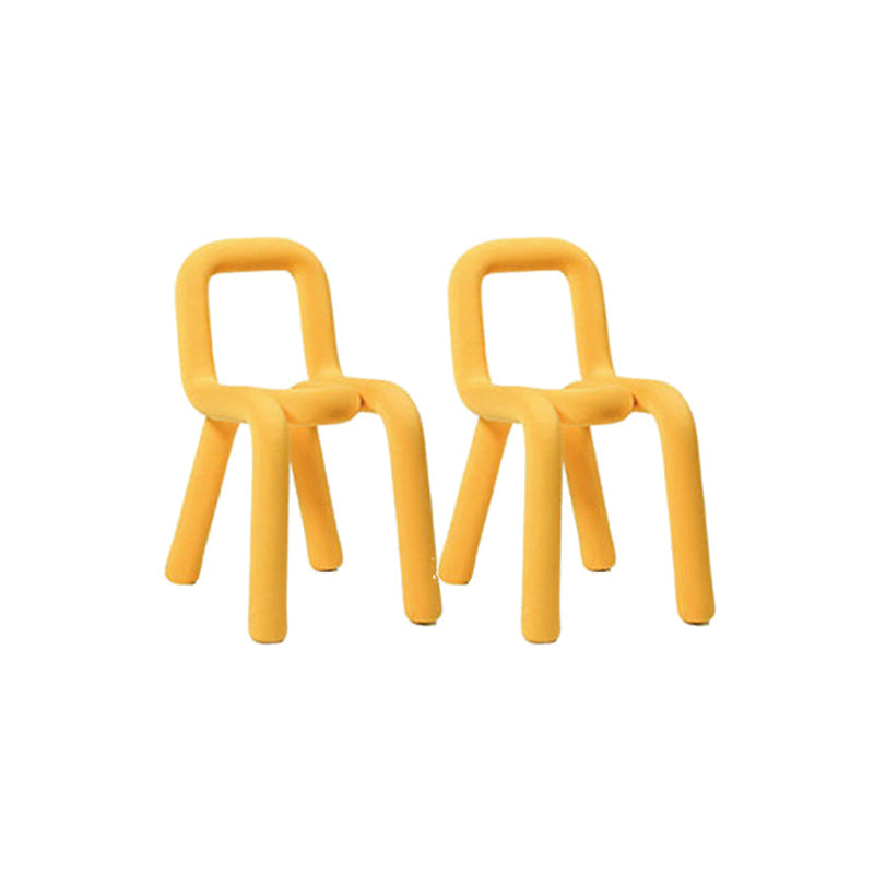 Home Fabric Side Chair Designer Style Open Back Armless Chair Set