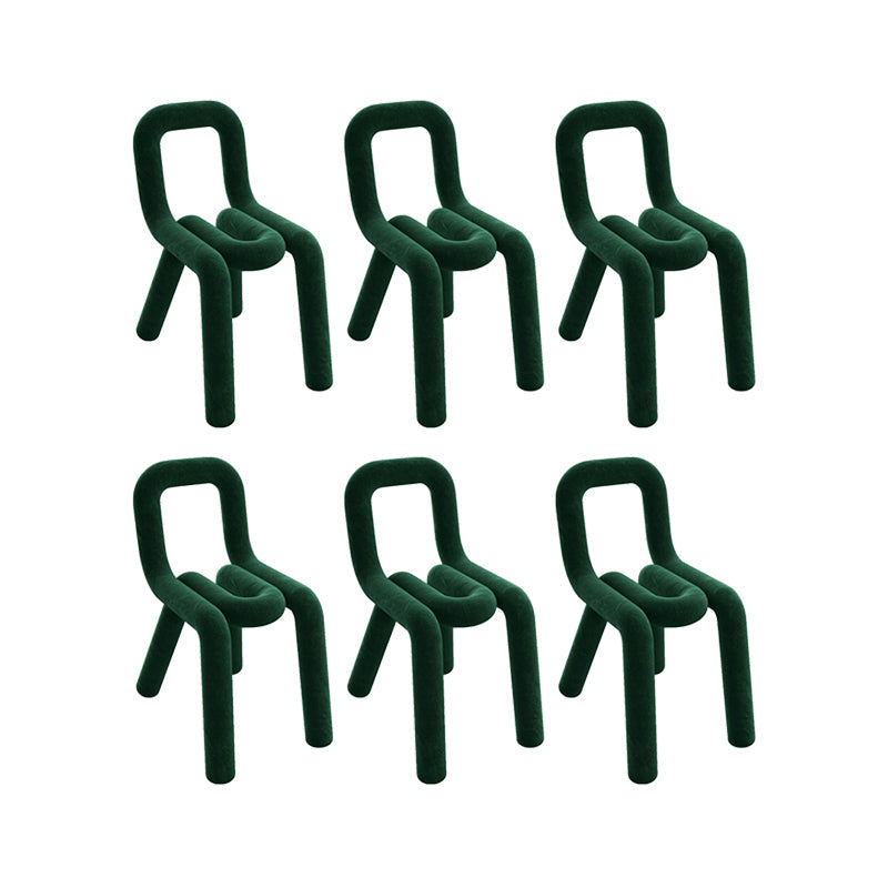 Home Fabric Side Chair Designer Style Open Back Armless Chair Set