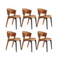 Faux Leather Dining Chair Nordic Style Open Back Armless Chair