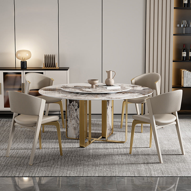 Faux Leather Dining Chair Nordic Style Open Back Armless Chair