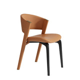 Sedia da pranzo in pelle finta sedia a bracciole aperto in stile nordico