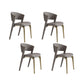 Faux Leather Dining Chair Nordic Style Open Back Armless Chair