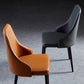 Contemporary Kitchen Dining Side Chair Leather Chair in Black Legs