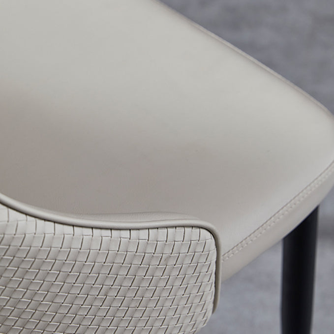 Contemporary Kitchen Dining Side Chair Leather Chair in Black Legs