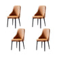 Contemporary Kitchen Dining Side Chair Leather Chair in Black Legs