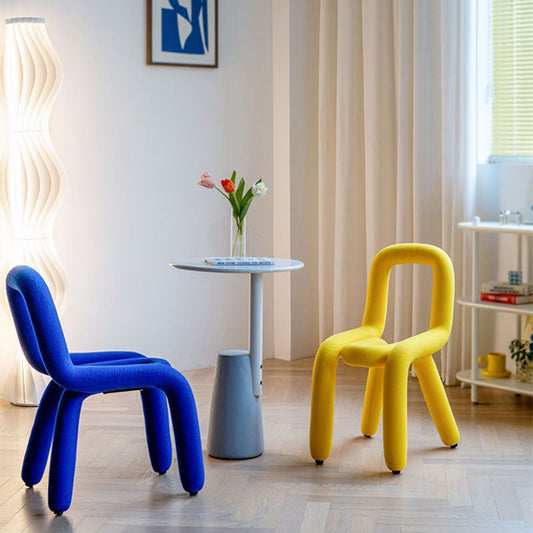 Chaises de salle à manger en tissu à la maison Style de concepteur Open Back Armless