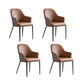 Contemporary Upholstered Arm Chair Home Faux Leather Dining Chair
