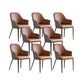 Contemporary Upholstered Arm Chair Home Faux Leather Dining Chair