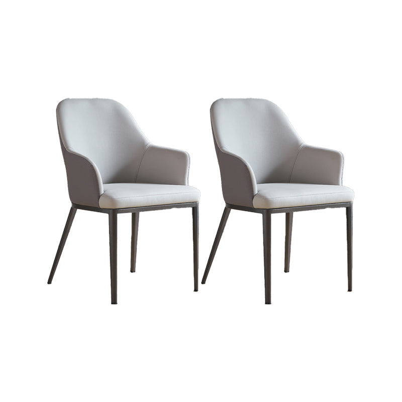 Contemporary Upholstered Arm Chair Home Faux Leather Dining Chair
