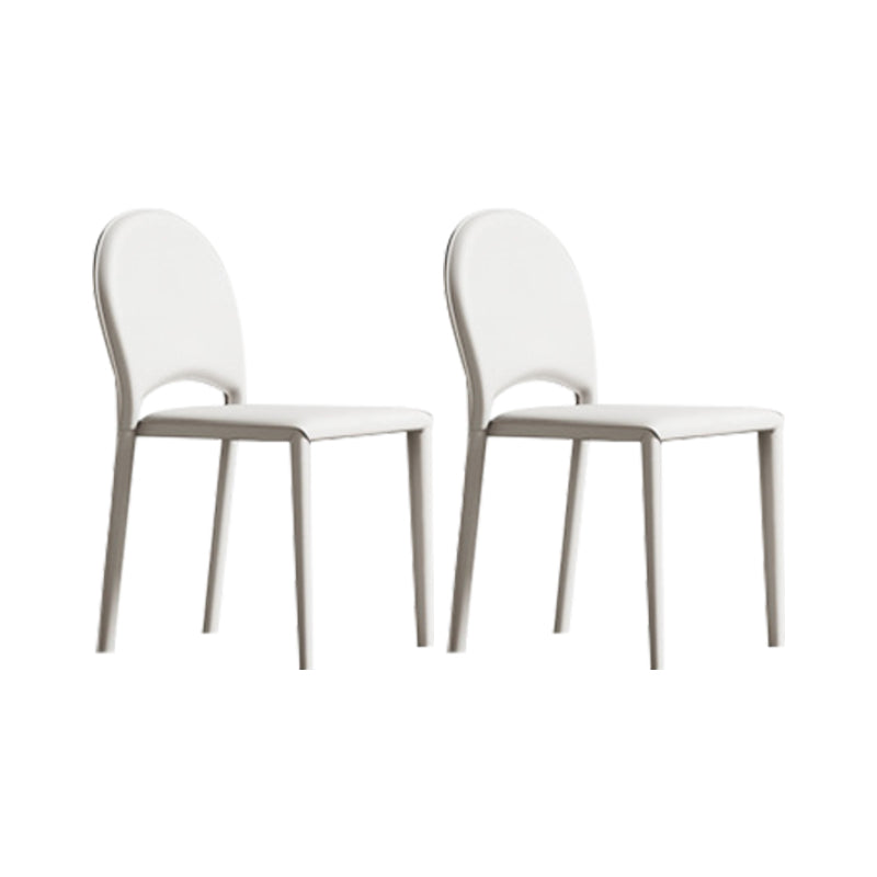 Indoor Faux Leather Side Chair Dining Room Armless Dining Chairs