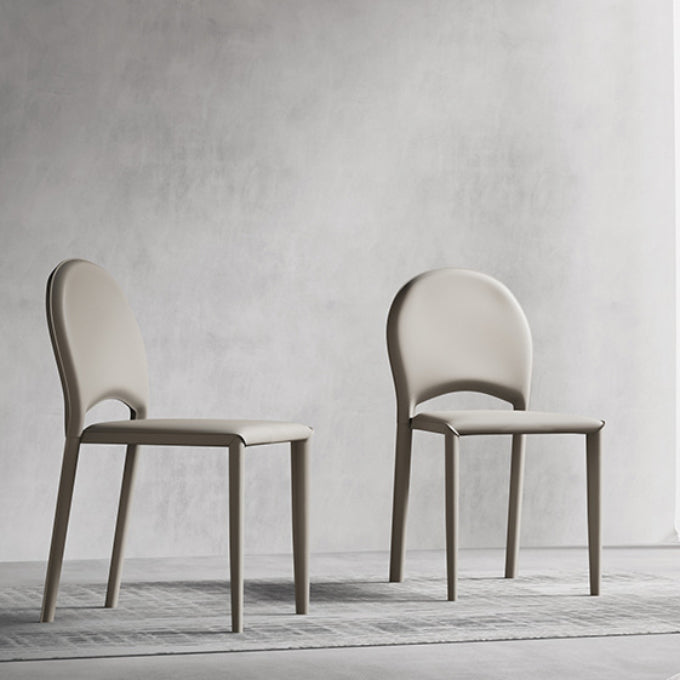 Indoor Faux Leather Side Chair Dining Room Armless Dining Chairs