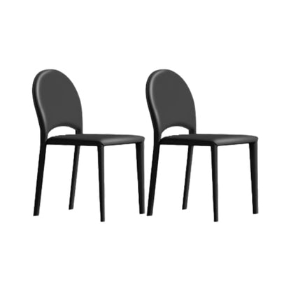 Indoor Faux Leather Side Chair Dining Room Armless Dining Chairs