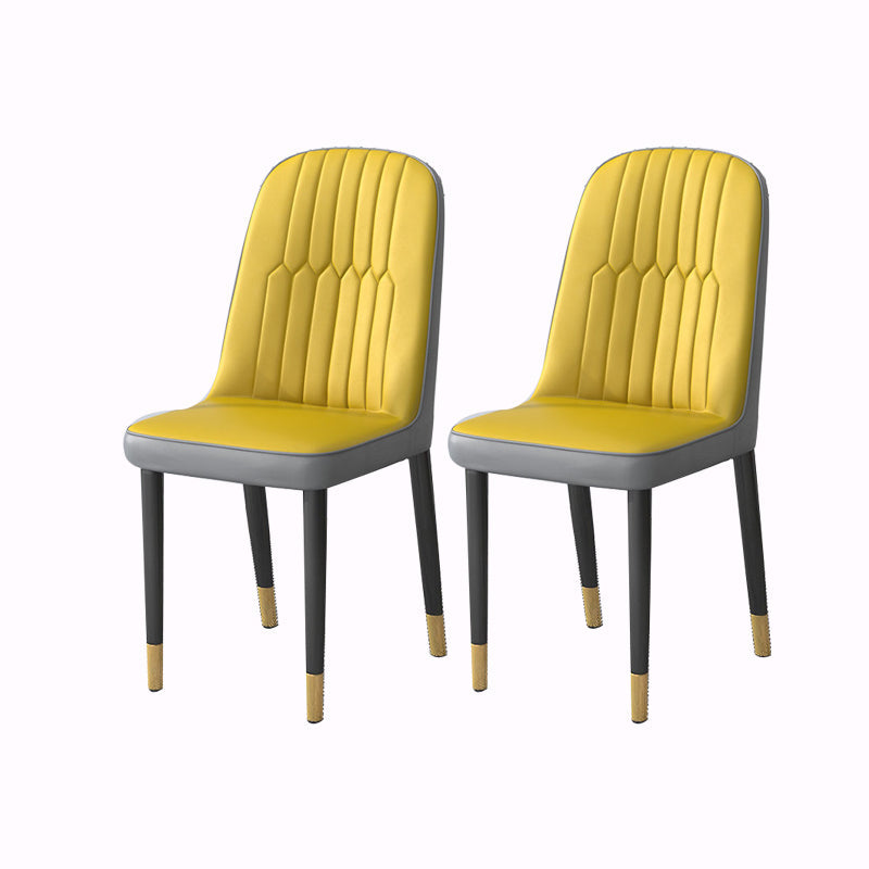 Set di sedie da pranzo in pelle in pelle di PU Set di set di sedie a bracciale