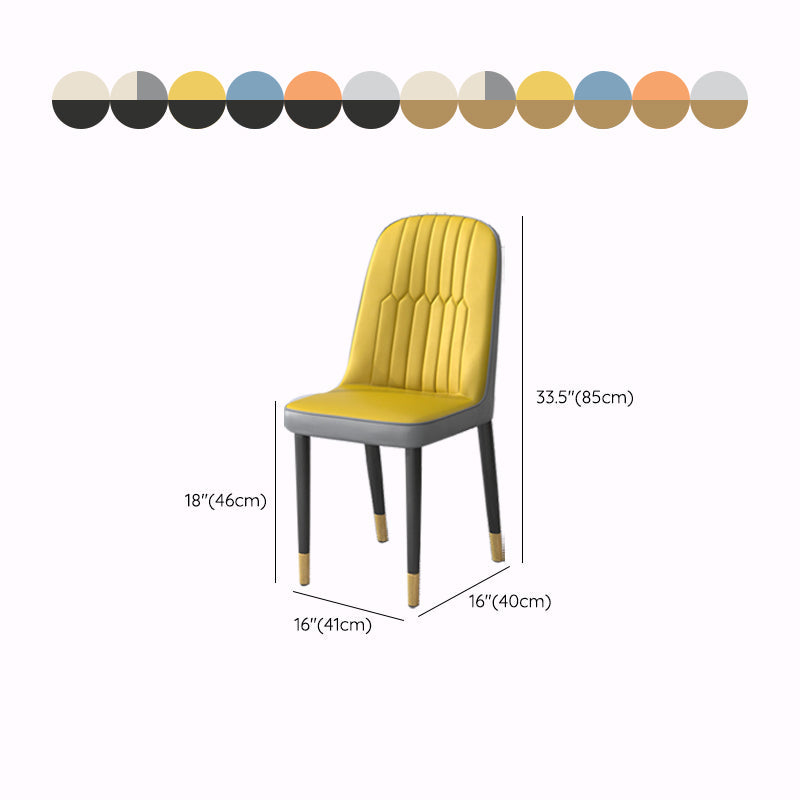 Set di sedie da pranzo in pelle in pelle di PU Set di set di sedie a bracciale