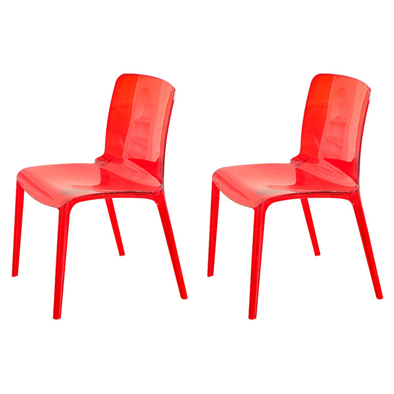 Sedia da pranzo in plastica moderna moderna sedia a bracciole senza schiena