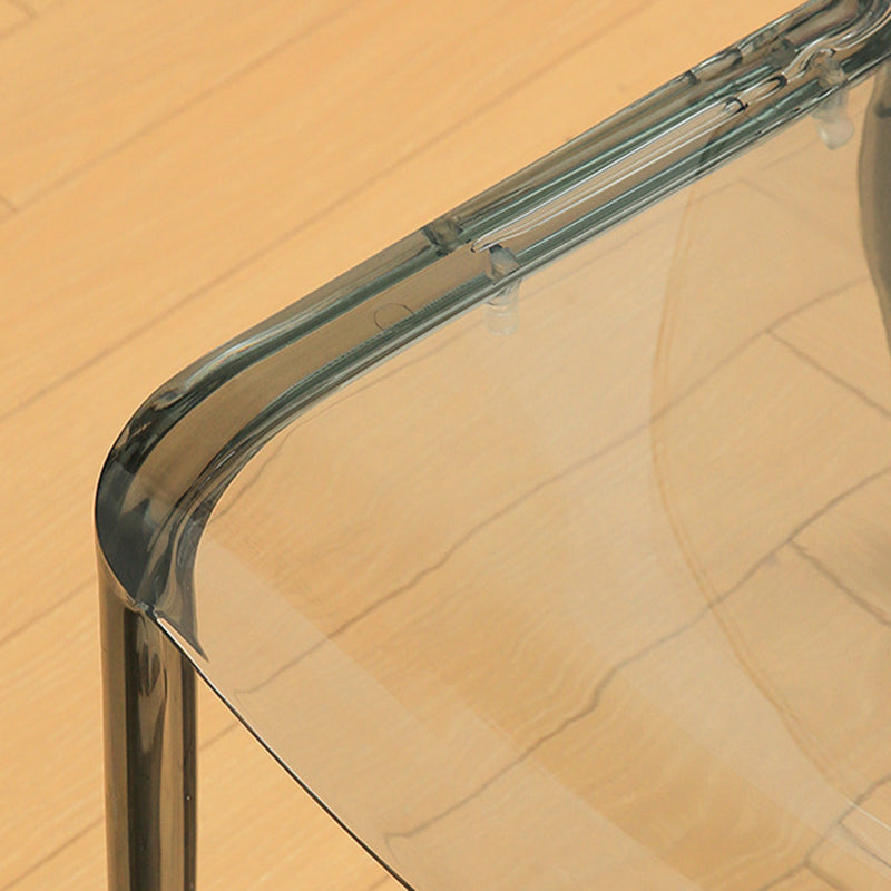 Sedia da pranzo in plastica moderna moderna sedia a bracciole senza schiena