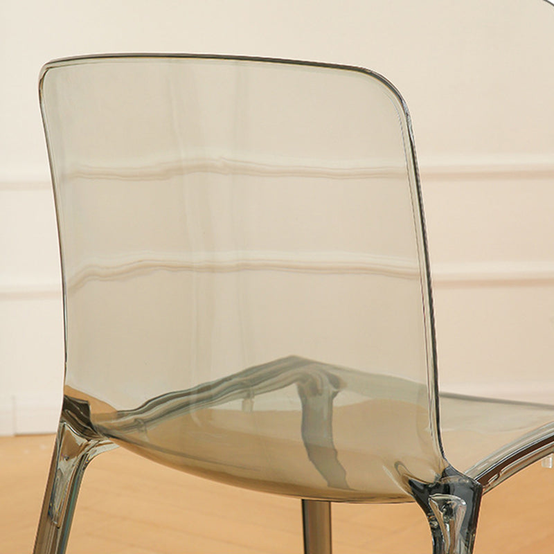 Sedia da pranzo in plastica moderna moderna sedia a bracciole senza schiena