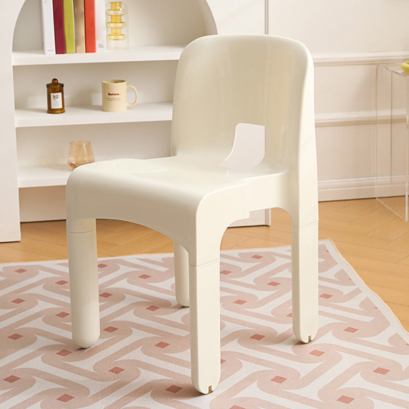 Modern Plastic Side Chair Open Back Armless Chair for Dining Room White 1 Piece Clearhalo 'Dining Chairs' 'Dining Tables & Seating' 'dining_chair' 'furn' 'furn_dining_chair' 'Furniture' 'Kitchen & Dining Furniture' 6869003