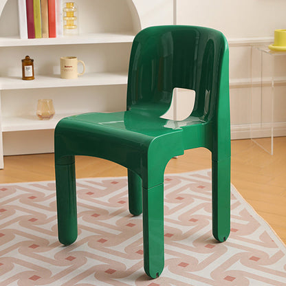 Modern Plastic Side Chair Open Back Armless Chair for Dining Room Green 1 Piece Clearhalo 'Dining Chairs' 'Dining Tables & Seating' 'dining_chair' 'furn' 'furn_dining_chair' 'Furniture' 'Kitchen & Dining Furniture' 6869006