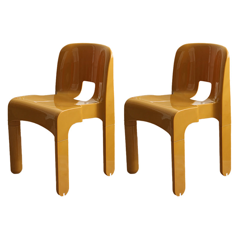 Modern Plastic Side Chair Open Back Armless Chair for Dining Room Ginger 2 Piece Set Clearhalo 'Dining Chairs' 'Dining Tables & Seating' 'dining_chair' 'furn' 'furn_dining_chair' 'Furniture' 'Kitchen & Dining Furniture' 6869016