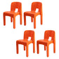 Modern Plastic Side Chair Open Back Armless Chair for Dining Room Orange 4 Piece Set Clearhalo 'Dining Chairs' 'Dining Tables & Seating' 'dining_chair' 'furn' 'furn_dining_chair' 'Furniture' 'Kitchen & Dining Furniture' 6869021