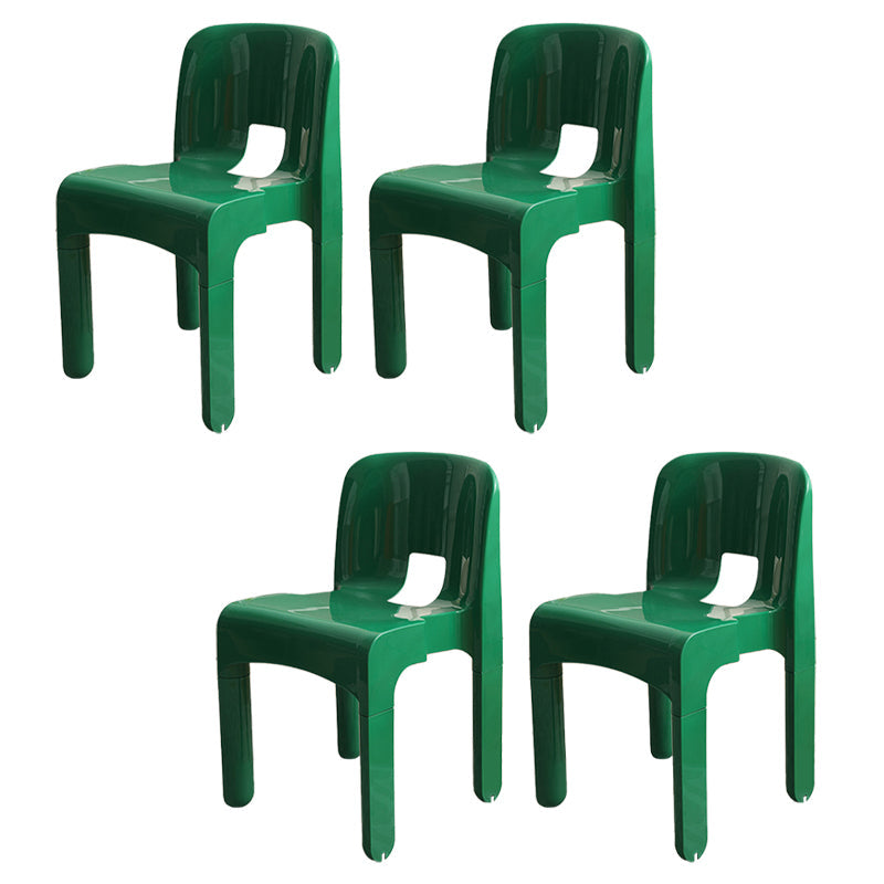 Modern Plastic Side Chair Open Back Armless Chair for Dining Room Green 4 Piece Set Clearhalo 'Dining Chairs' 'Dining Tables & Seating' 'dining_chair' 'furn' 'furn_dining_chair' 'Furniture' 'Kitchen & Dining Furniture' 6869022