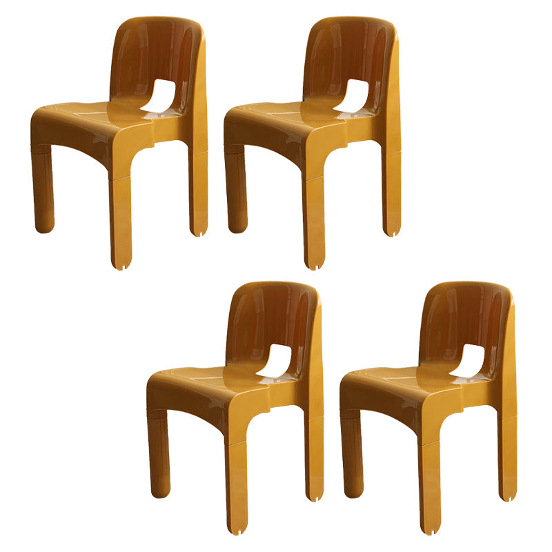 Modern Plastic Side Chair Open Back Armless Chair for Dining Room Ginger 4 Piece Set Clearhalo 'Dining Chairs' 'Dining Tables & Seating' 'dining_chair' 'furn' 'furn_dining_chair' 'Furniture' 'Kitchen & Dining Furniture' 6869023
