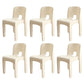 Modern Plastic Side Chair Open Back Armless Chair for Dining Room White 6 Piece Set Clearhalo 'Dining Chairs' 'Dining Tables & Seating' 'dining_chair' 'furn' 'furn_dining_chair' 'Furniture' 'Kitchen & Dining Furniture' 6869024